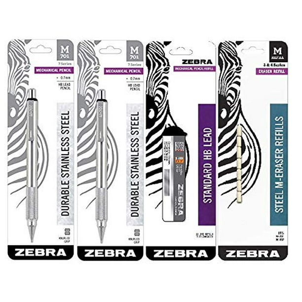 Zebra M Mechanical Technical Pencil Eraser Refills Non-Abrasive Eraser 7Count